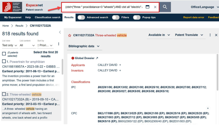Espacenet-Patent Intelligence Software