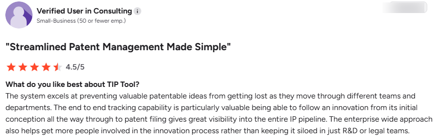 A screenshot of the thG2 review about Triangle IP