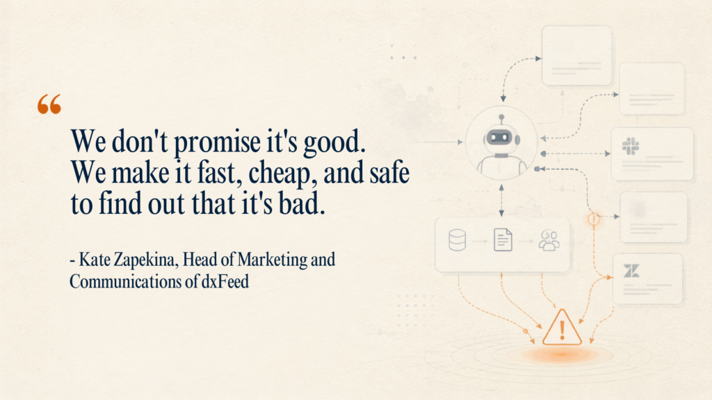 A snapshot of quote by Kate Zapekina, Head of Marketing and Communications at dxFeed