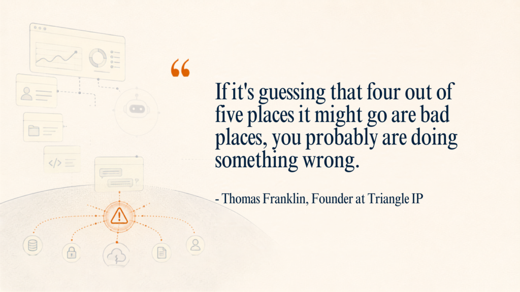 Snapshot of quote by Thomas Franklin, the founder of Triangle IP