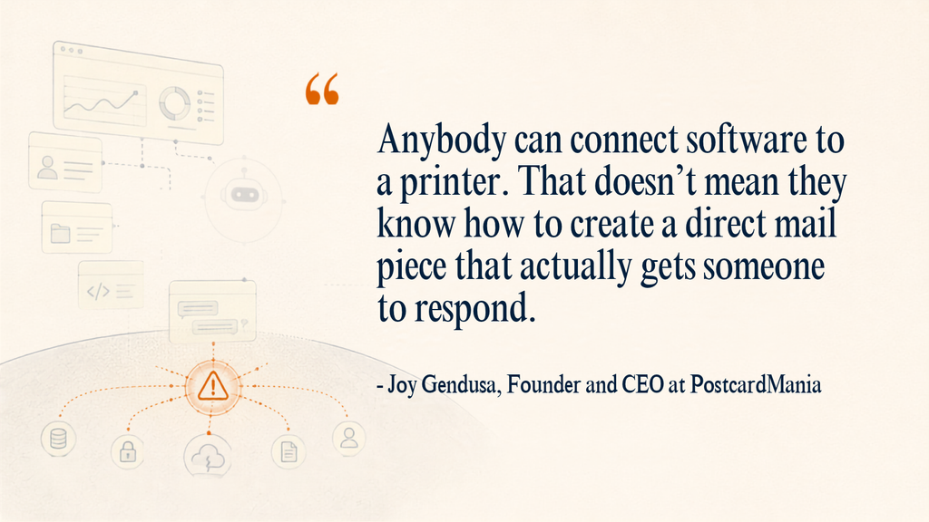 Author quote by Joy Gendusa, Founder and CEO at PostcardMania