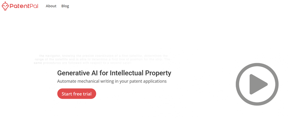 Snapshot of PatentPal website