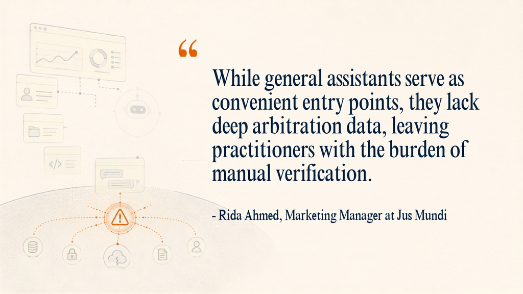Interview quote by Rida Ahmed, Jus Mundi's marketing manager